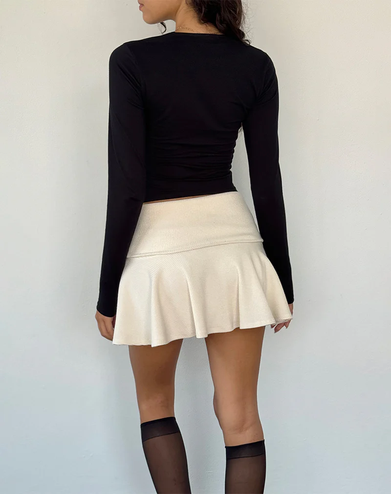 Jansu Lycra Long Sleeve Top in Black - Image 5