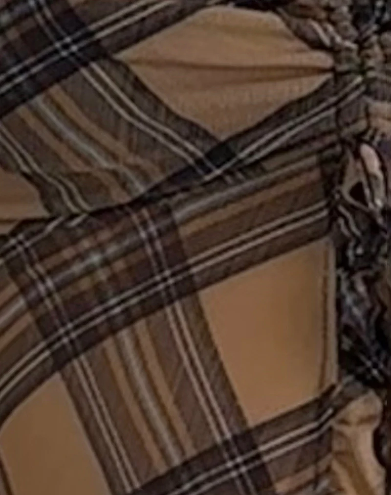Jaraga Butterfly Top in Brown Check - Image 6