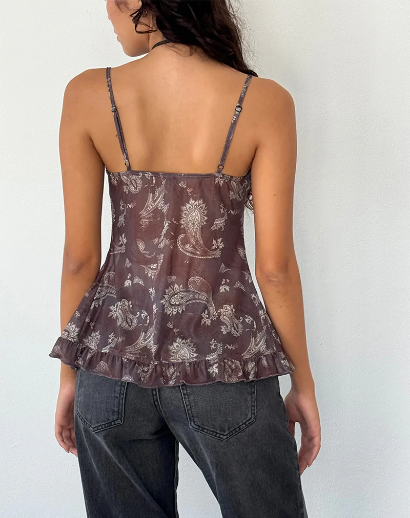 Jaraga Butterfly Top in Tonal Black Paisley - Image 4