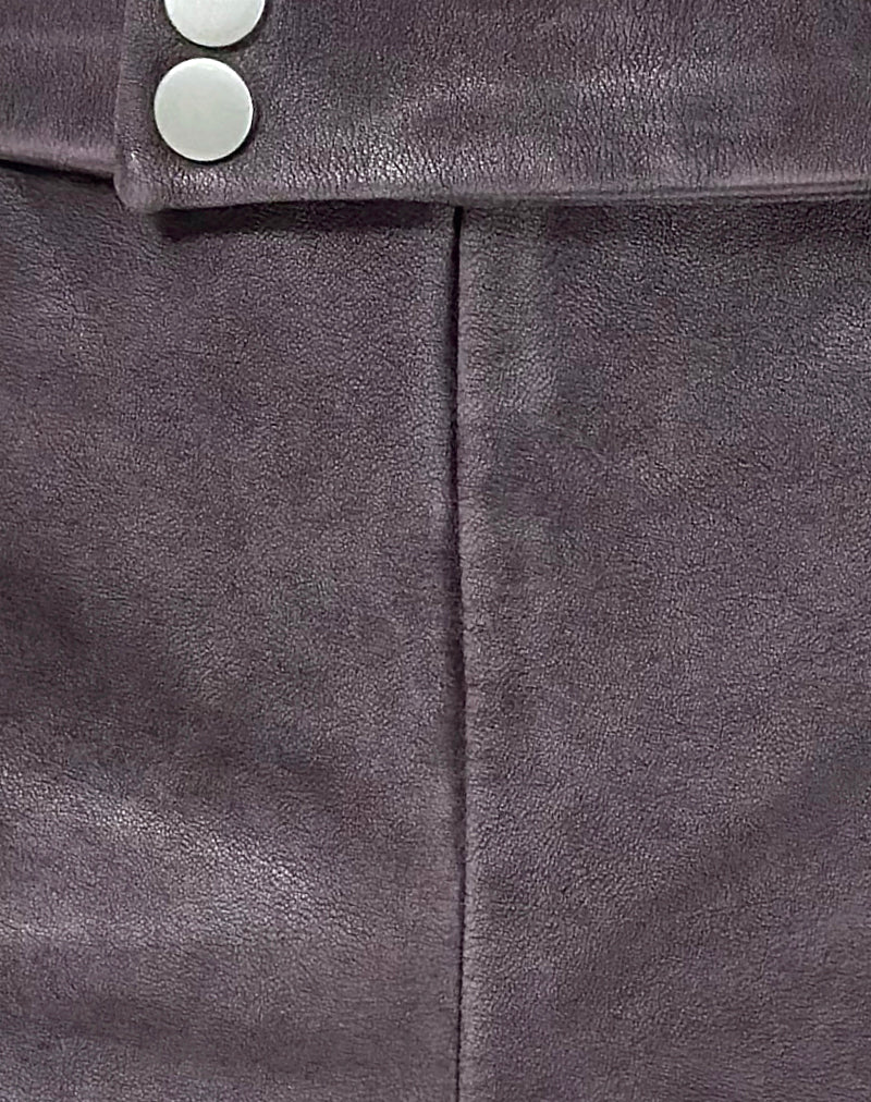 Jarli Hot Pants in Distressed PU Washed Plum - Image 7