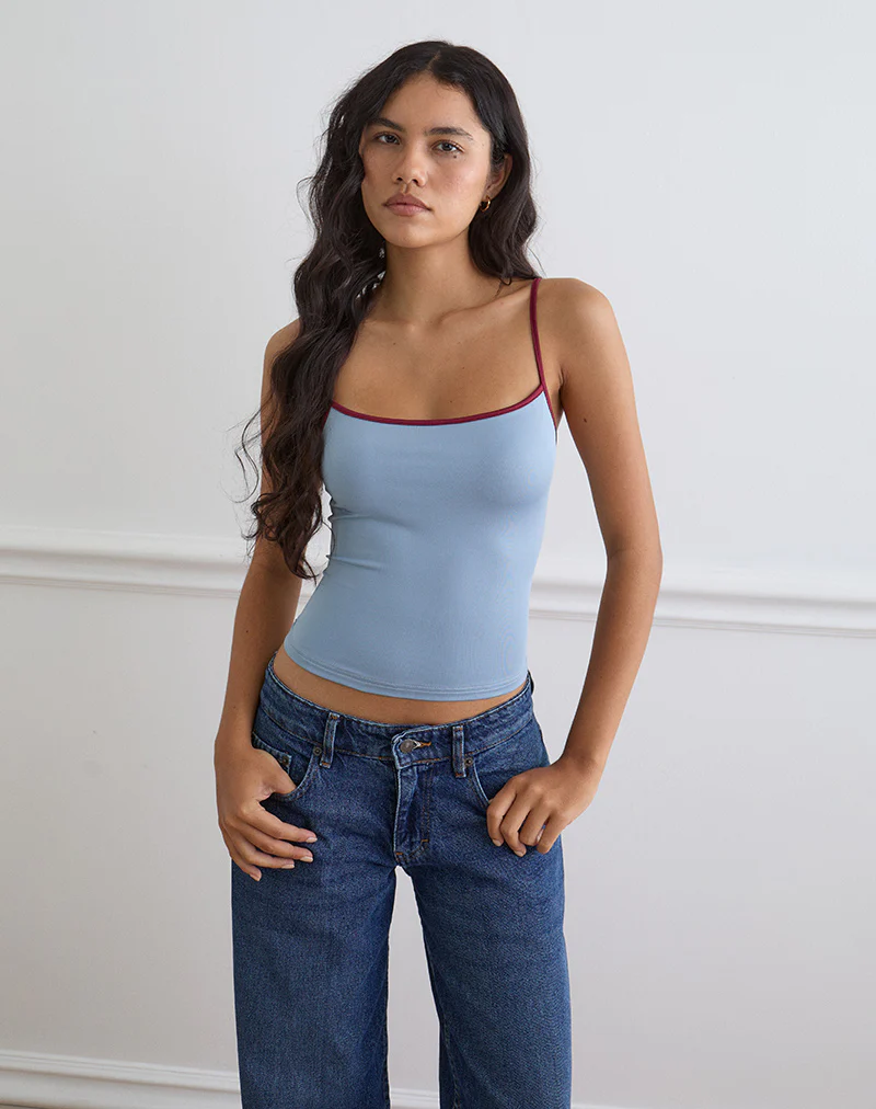 Jasila Vest Top in Blue - Image 3
