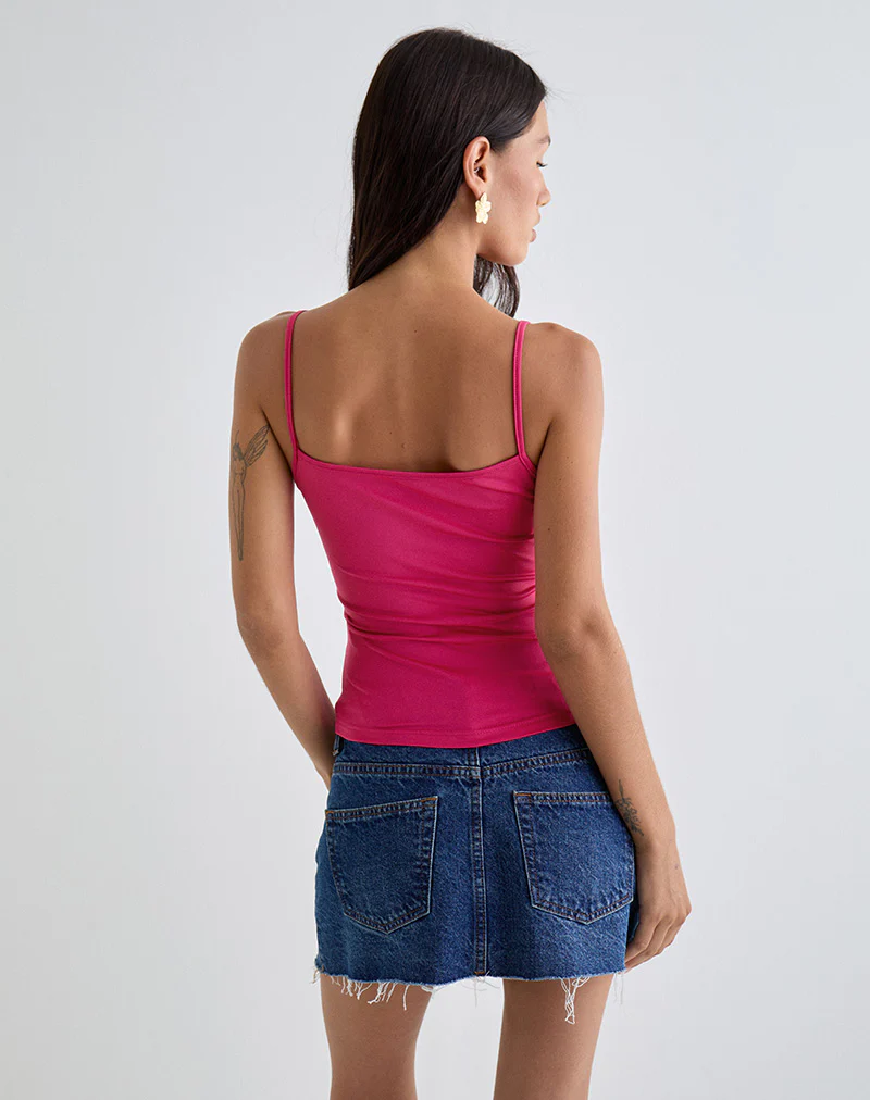 Jasila Vest Top in Hot Pink - Image 4