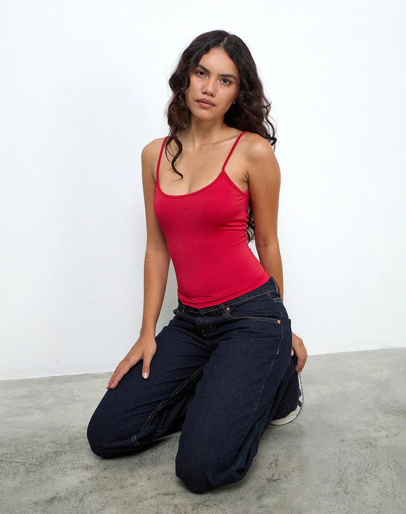 Jasila Vest Top in Red - Image 3