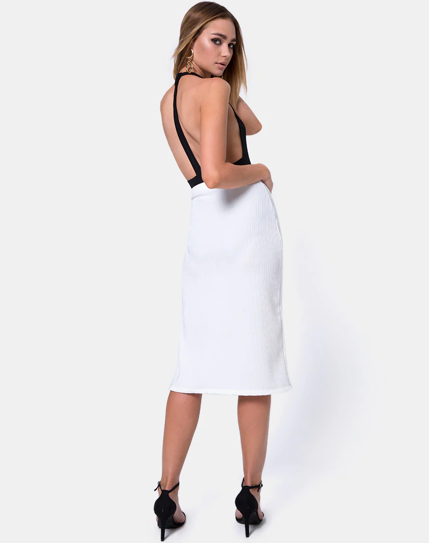 Jasmine Skirt in Multi Rib Ivory - Image 4
