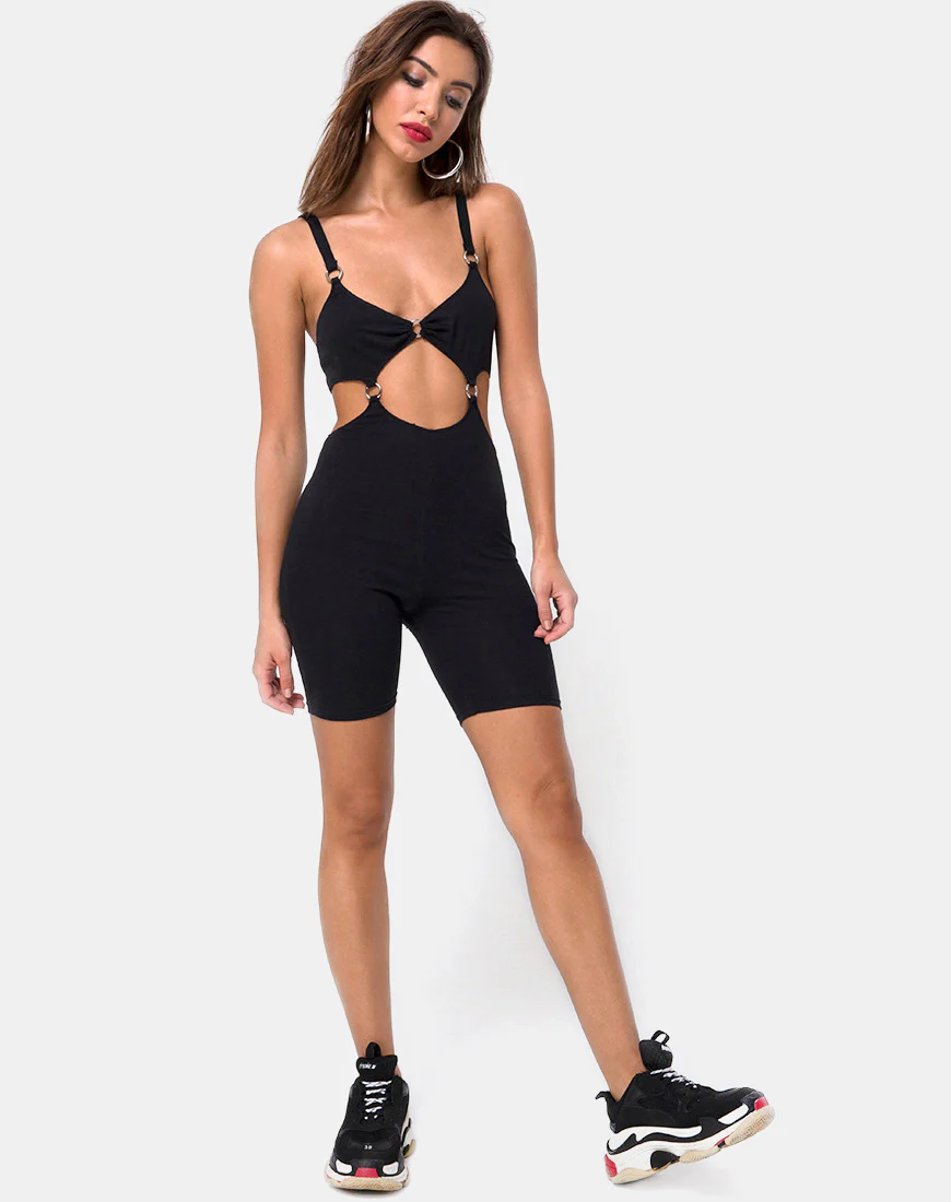 Jaso Cutout Unitard in Black - Image 4