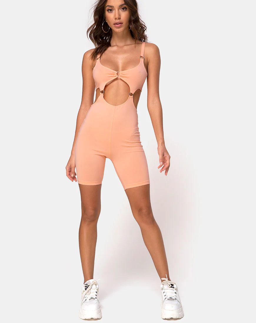Jaso Unitard in Coral - Image 3