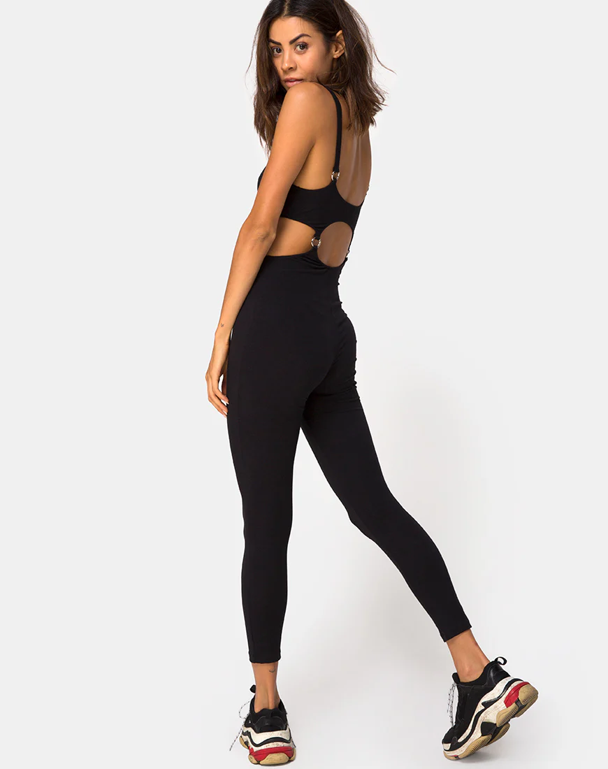 Jasola Cutout Unitard in Black - Image 2