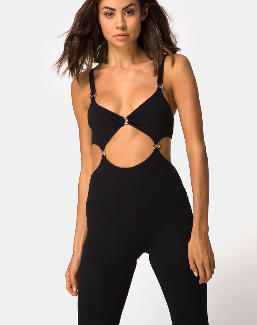 Jasola Cutout Unitard in Black - Image 3