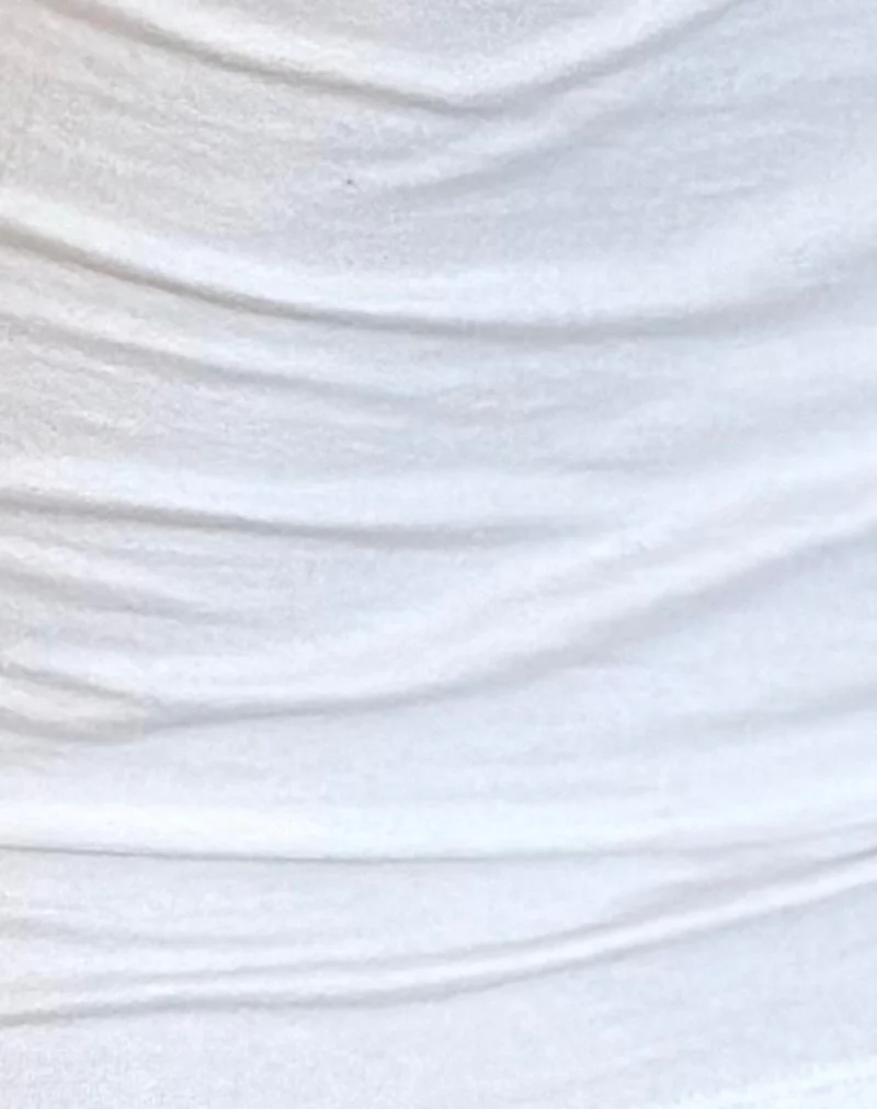 Jastiya Vest Top in White with Black Binding - Image 5