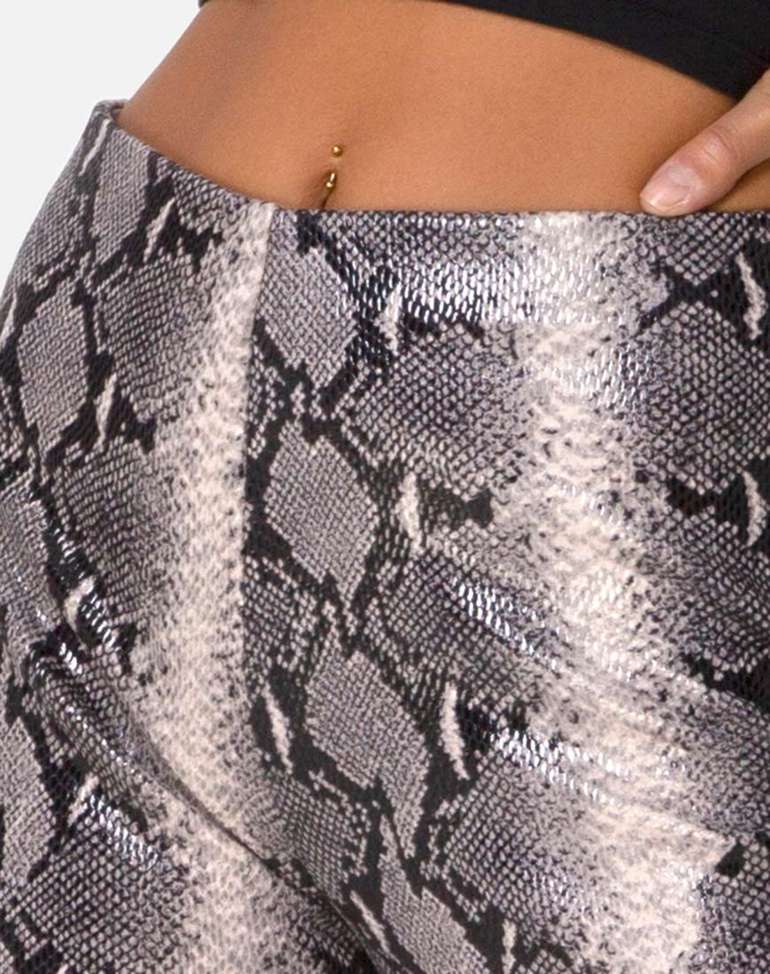 Jeden Trouser in PU Beige Snake - Image 6