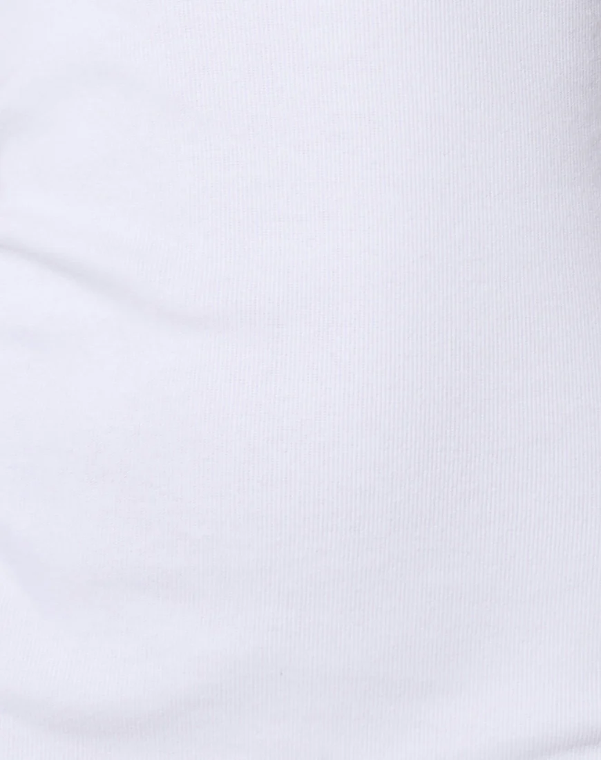 Jeeta Mini Dress in Rib White - Image 5