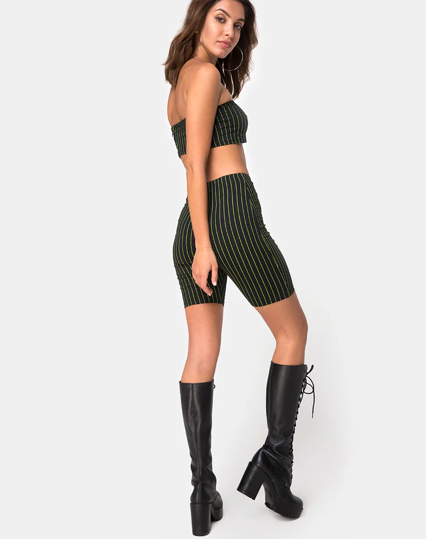 Jeevan Bandeau Top in Neon Pinstripe - Image 4
