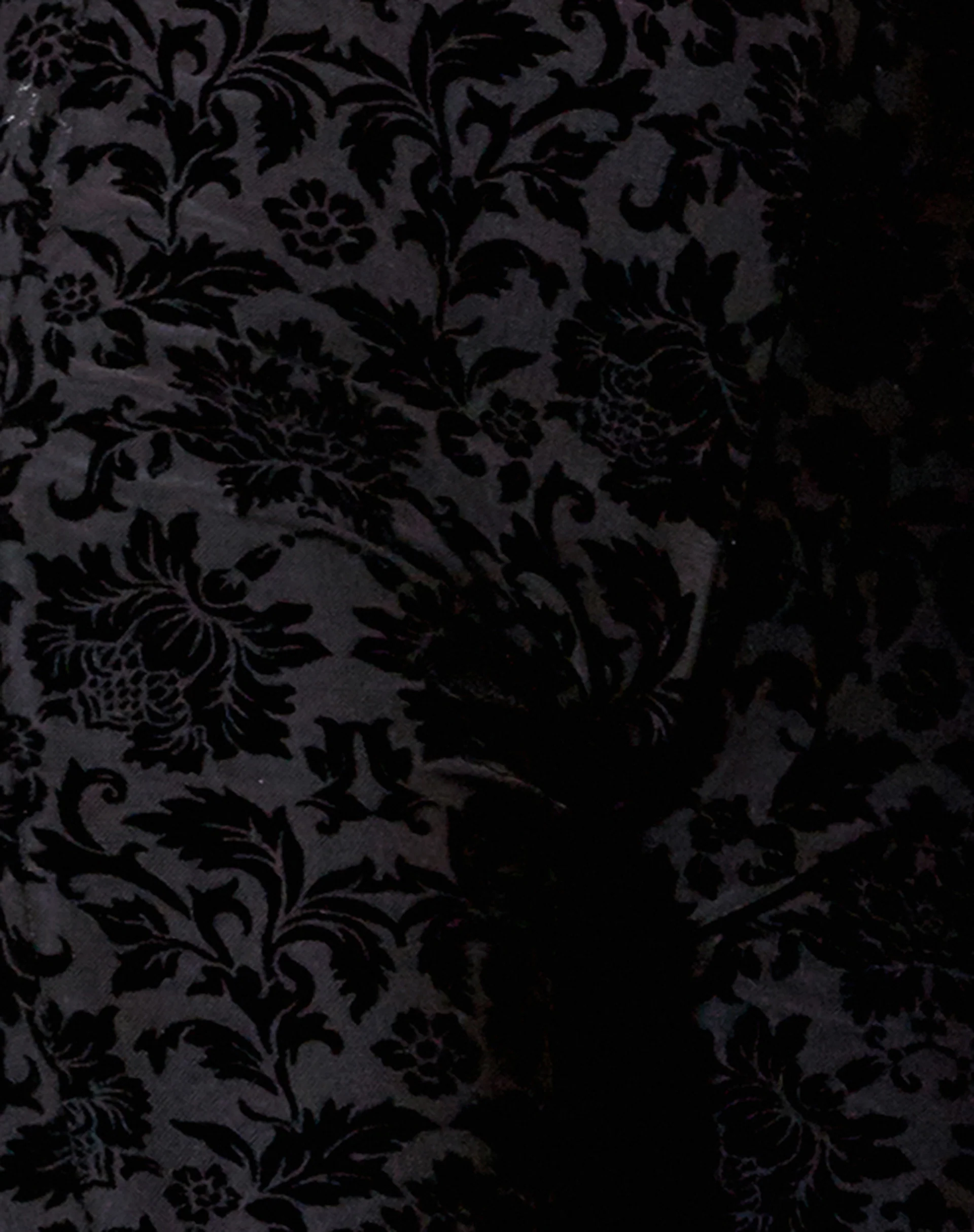 Jeevan Flare Trouser in Brocade Rose Flock Black - Image 5