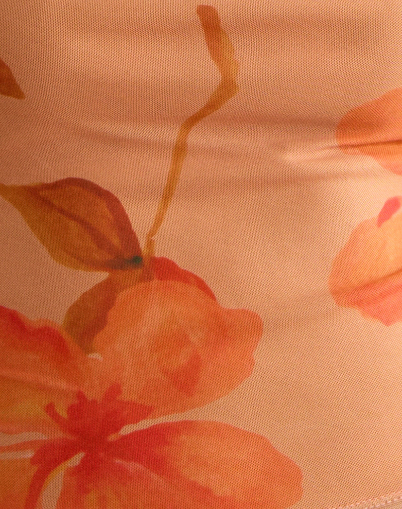 Jefita Cami Top in Watercolour Hibiscus Orange - Image 6