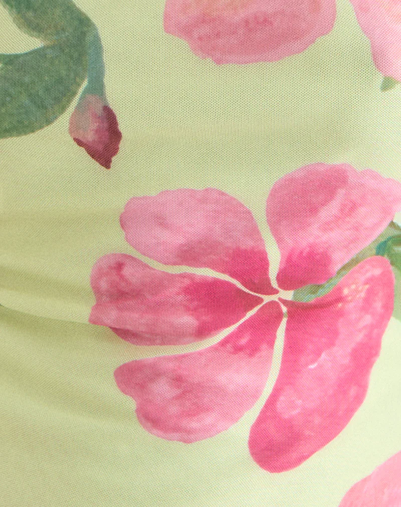 Jefita Cami Top in Watercolour Hibiscus Yellow - Image 6