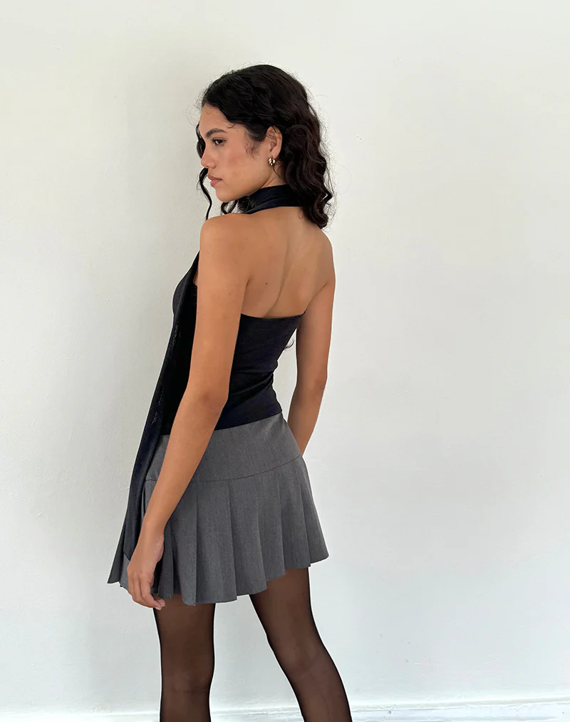 Jeldia Bandeau Top and Scarf Set in Black Shimmer - Image 3
