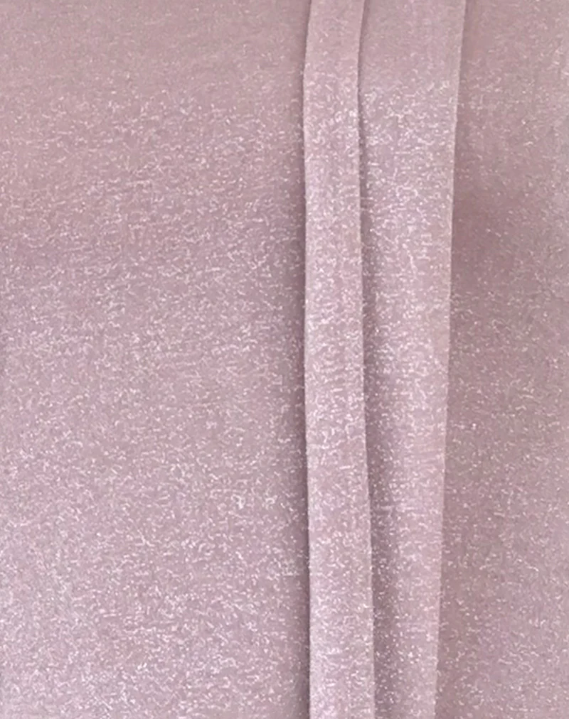 Jeldia Bandeau Top and Scarf Set in Pink Shimmer - Image 6