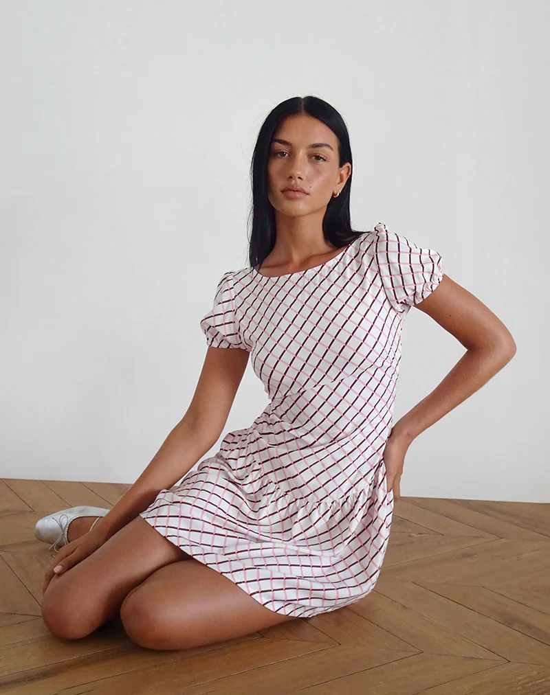 Jemima Mini Dress in Geometric Tile - Image 2