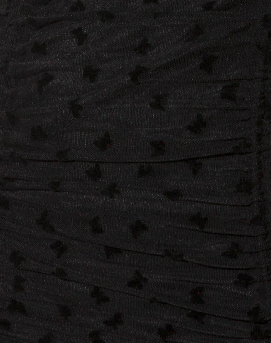 Jemora Mini Dress in Black Flock Flutterby - Image 5