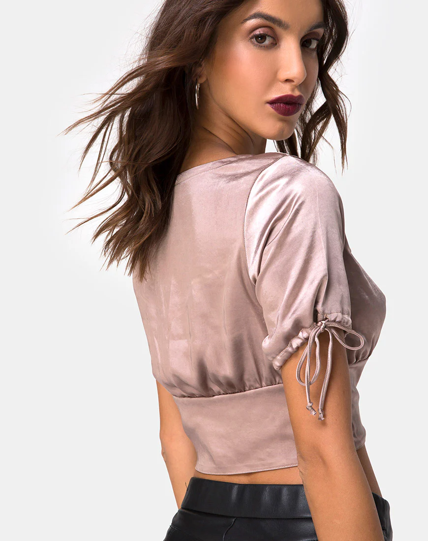 Jene Top in Satin Mink - Image 2