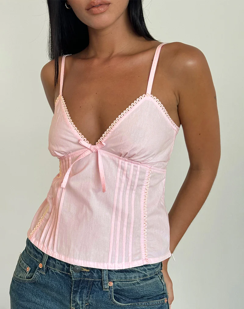 Jepuni Cami Top in Light Pink Poplin - Image 4