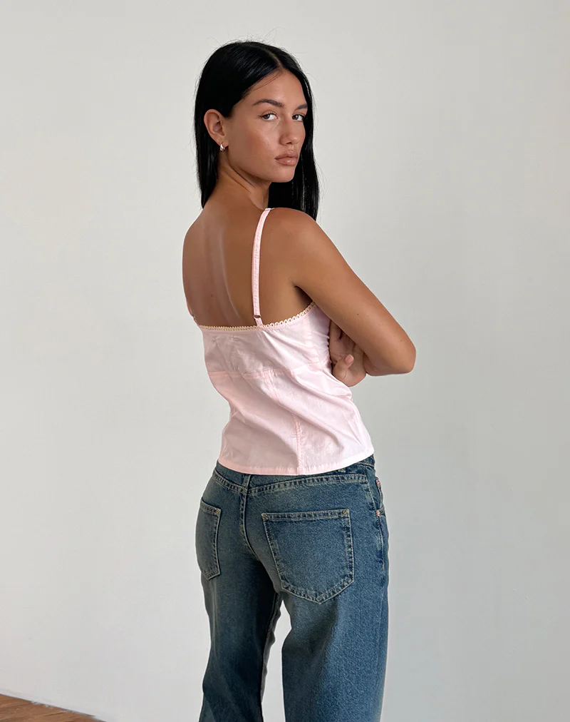 Jepuni Cami Top in Light Pink Poplin - Image 5