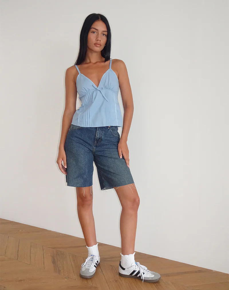 Jepuni Cami Top in Nantucket Blue Poplin - Image 2