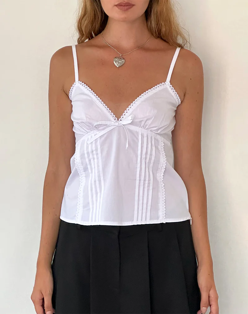 Jepuni Cami Top in White Poplin - Image 6