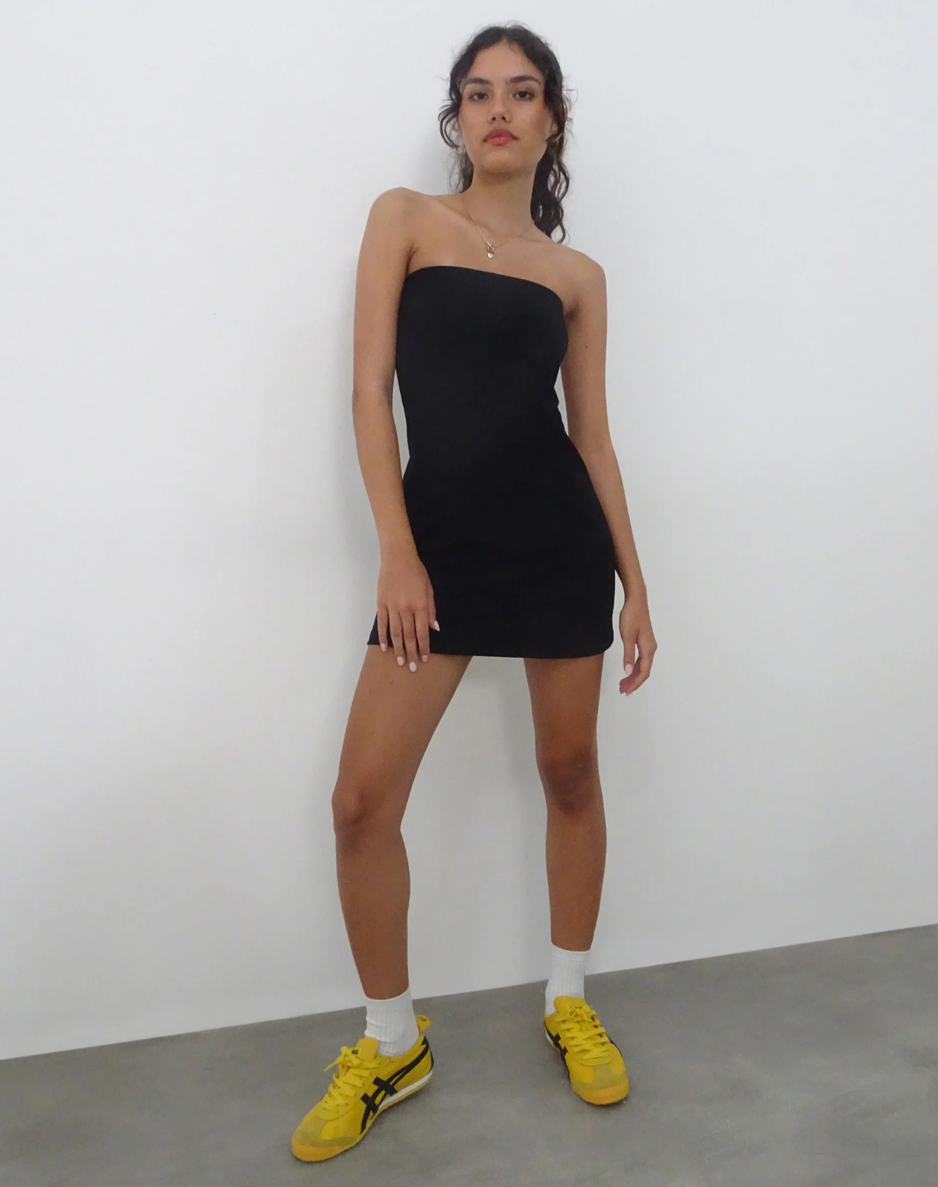 Jeriah Bandeau Mini Dress in Black - Image 2