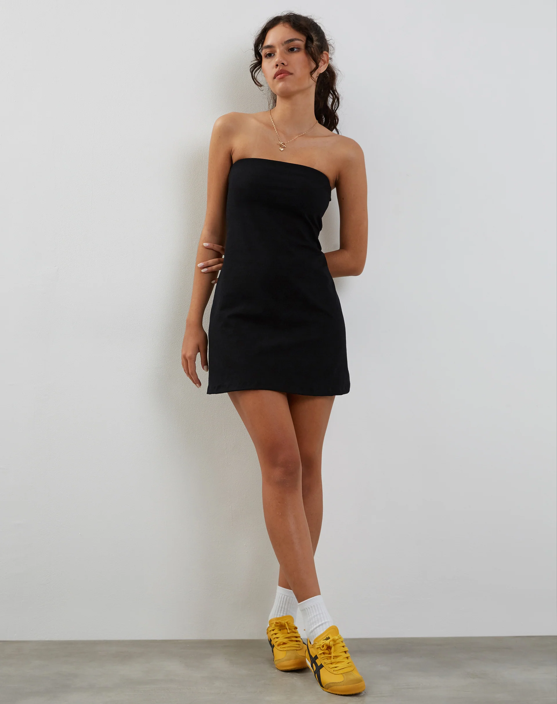 Jeriah Bandeau Mini Dress in Black - Image 5