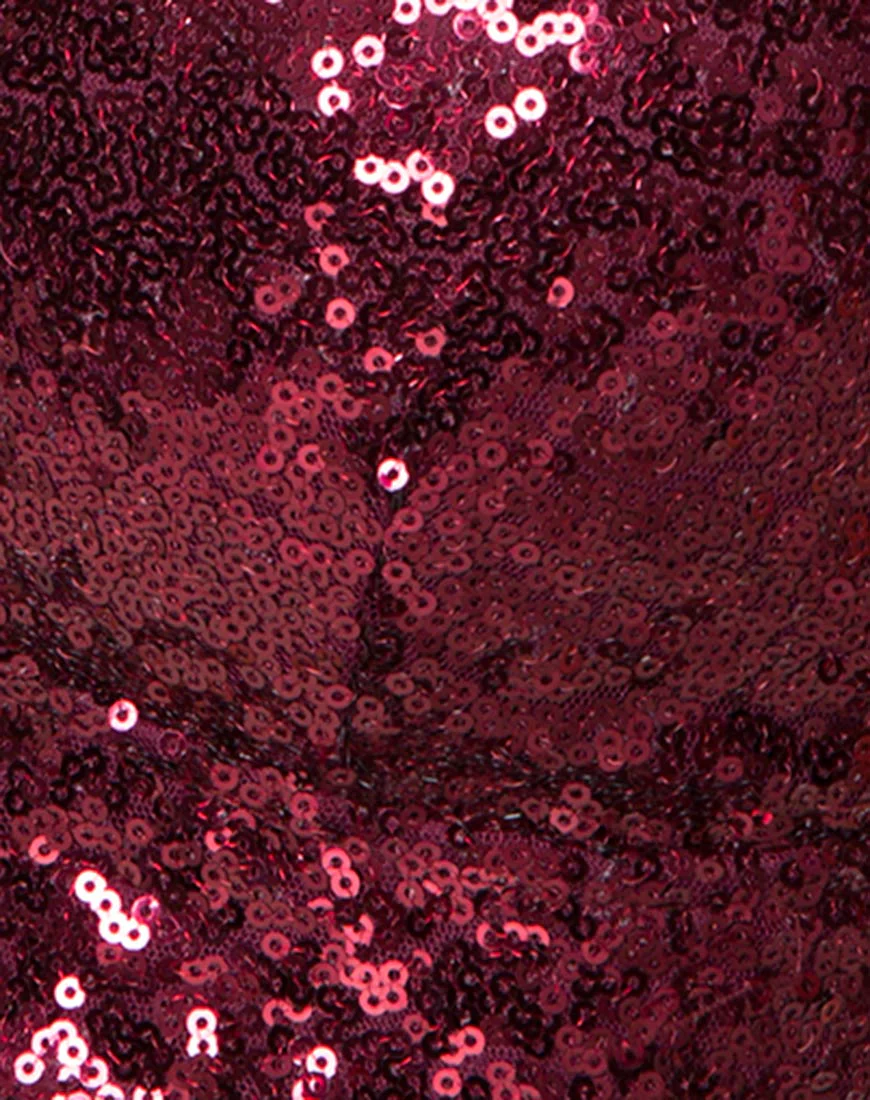 Jessie Bralet in Mini Sequin Burgundy - Image 5