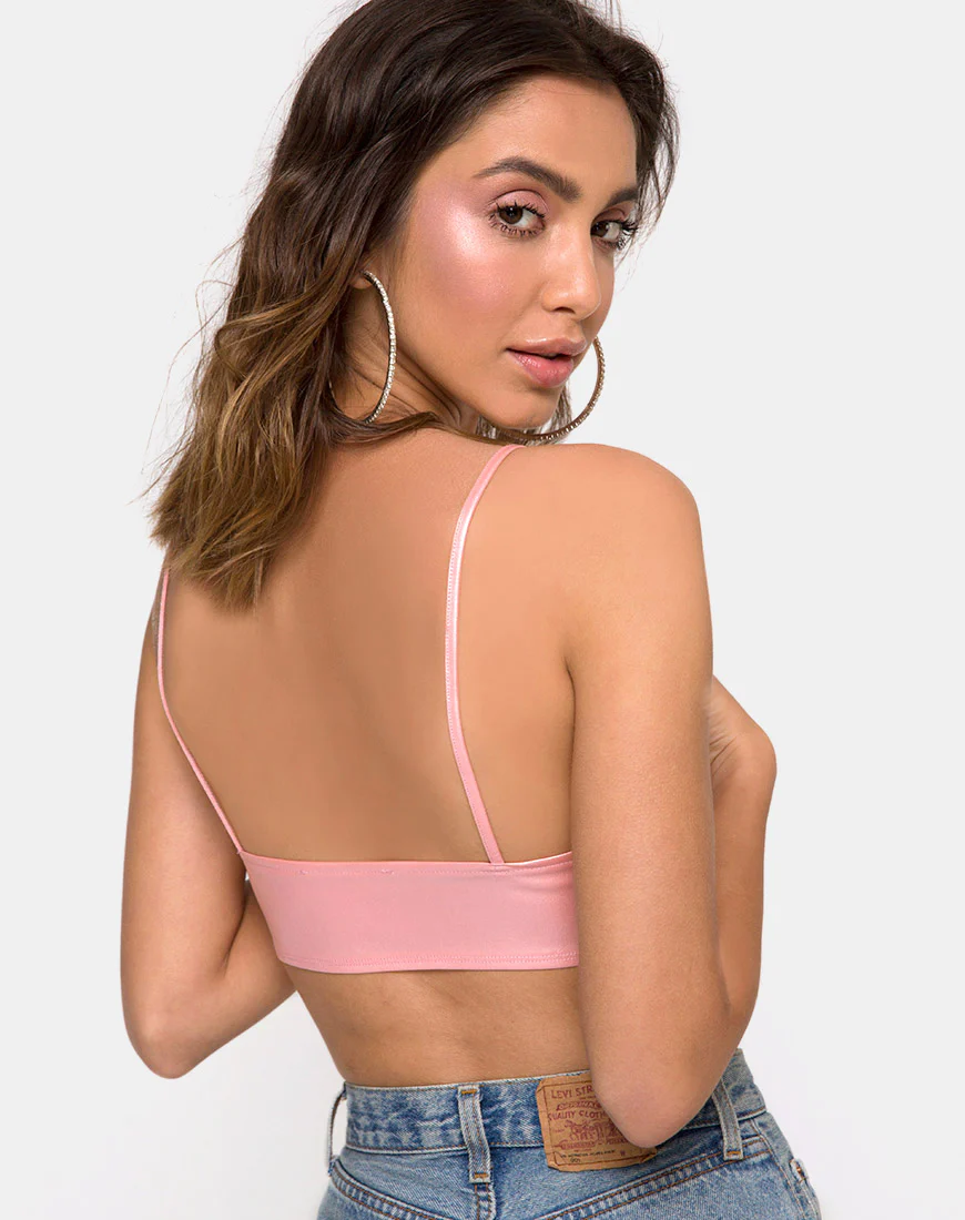 Jessie Bralet in Metallic Shimmer Baby Pink - Image 3