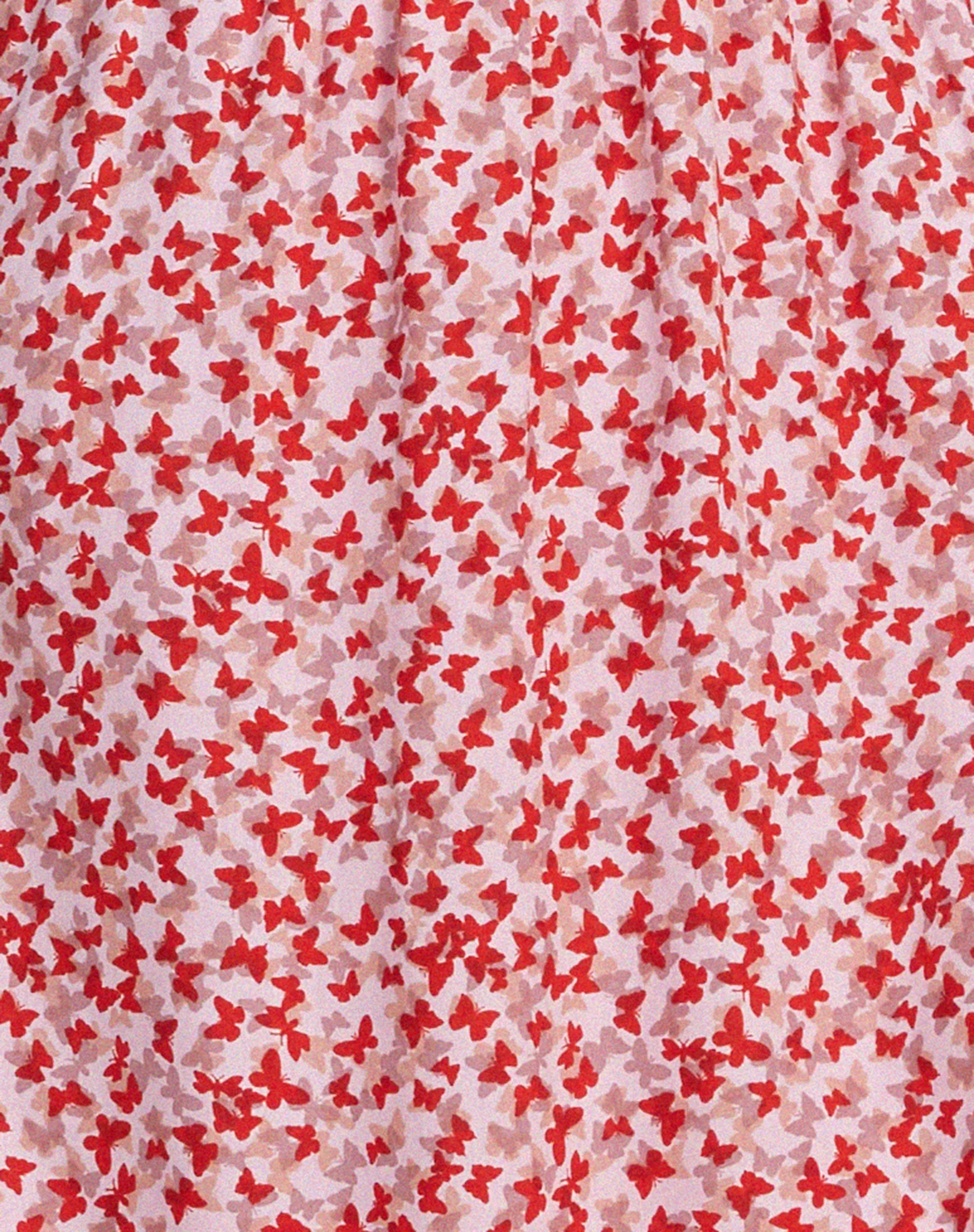 Jeyro Midi Dress in Ditsy Butterfly Peach and Red - Image 5