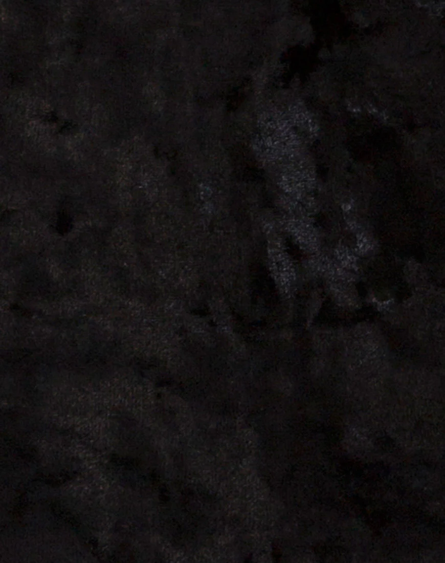 Jezabel Dress in Black Crushed Velvet - Image 5
