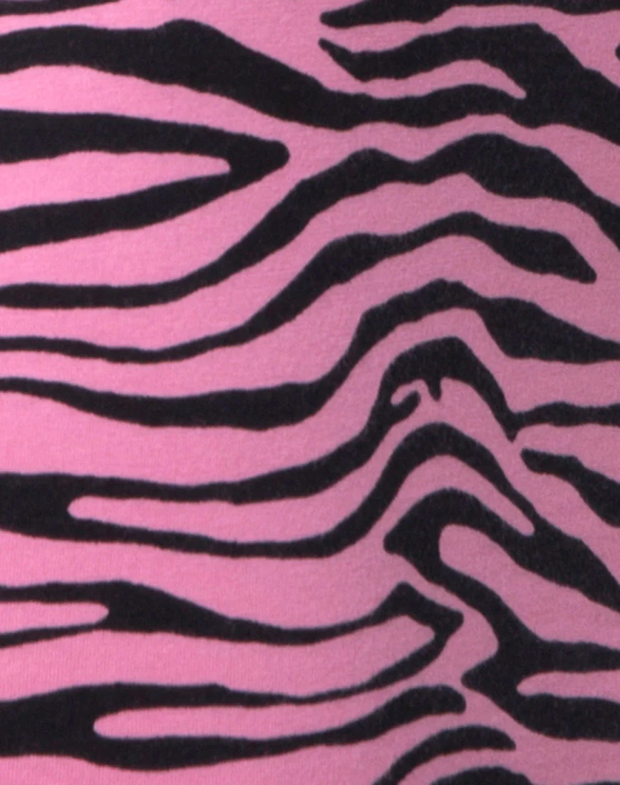 Jezabel Dress in Zip's Zebra Pink - Image 7