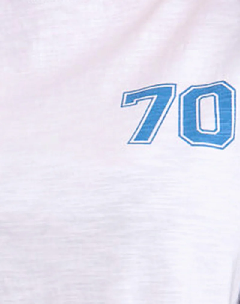 Jihan Top in Off White with Mediterranean Blue Binding - Image 6