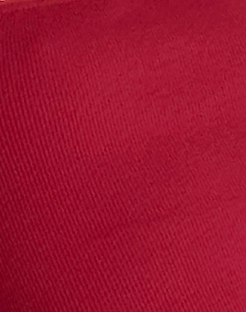 Jinila Top In Adrenaline Red With Lace Trim And Bow - Image 6