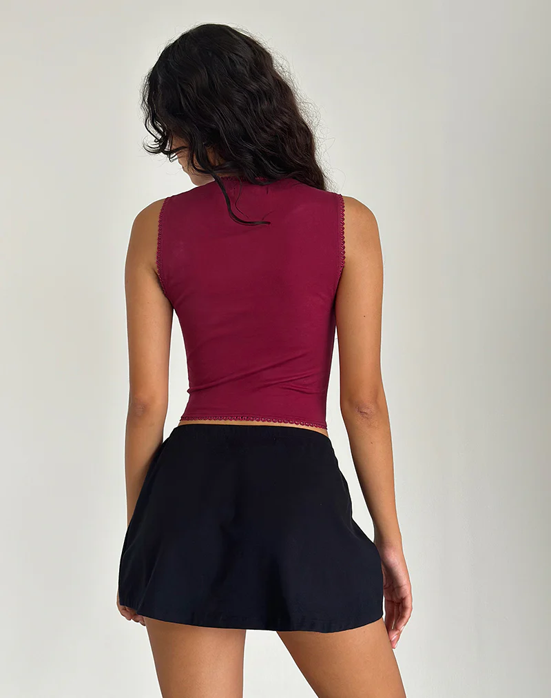 Jinisa Corset Top in Burgundy - Image 5