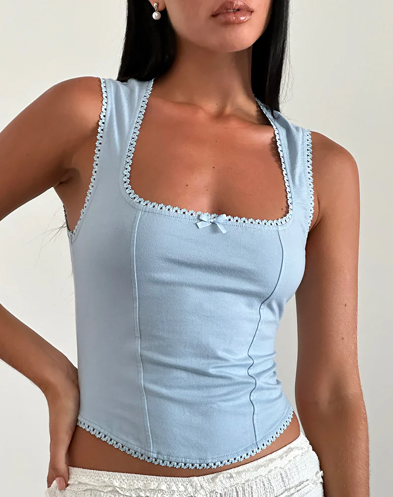 Jinisa Corset Top in Nantucket Blue - Image 2