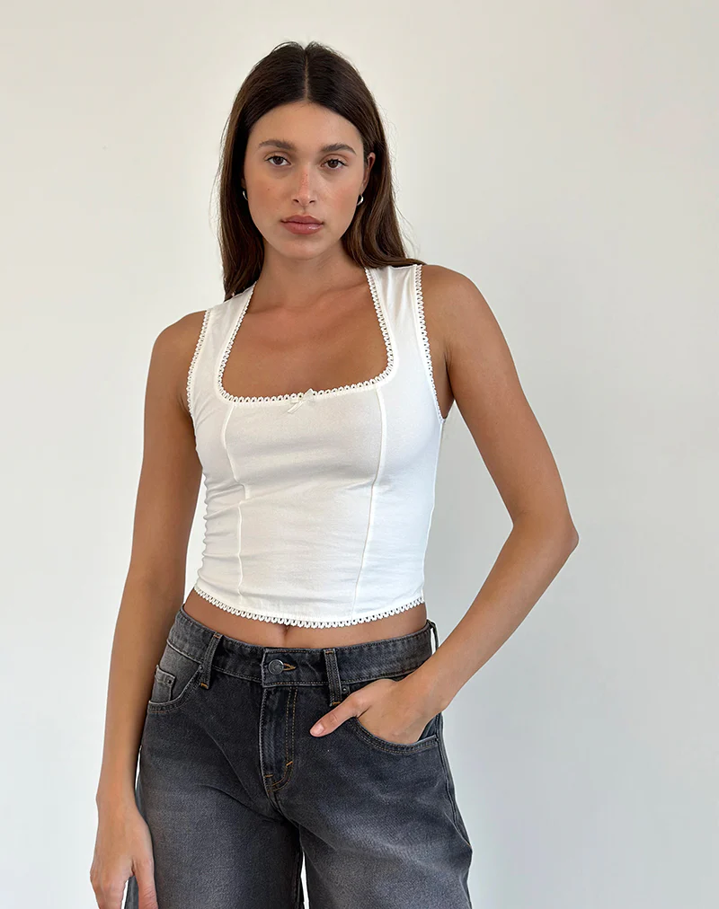 Jinisa Corset Top in Off White - Image 4