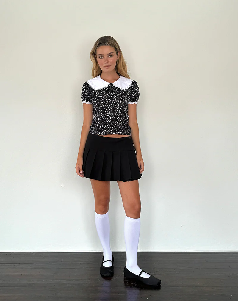 Jisoya Blouse in Black Ditsy Romance - Image 5