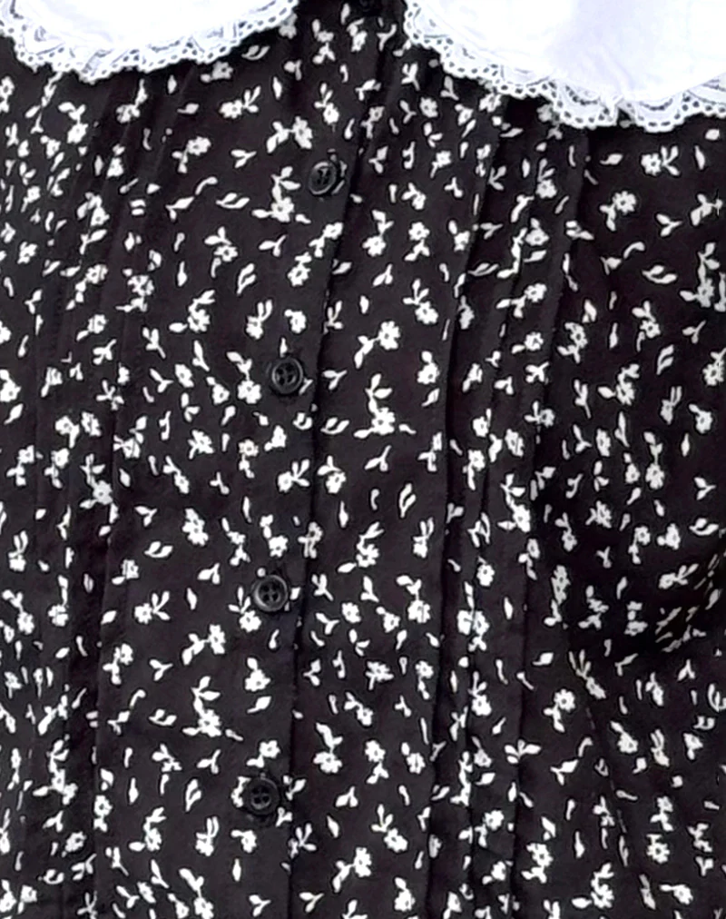Jisoya Blouse in Black Ditsy Romance - Image 6