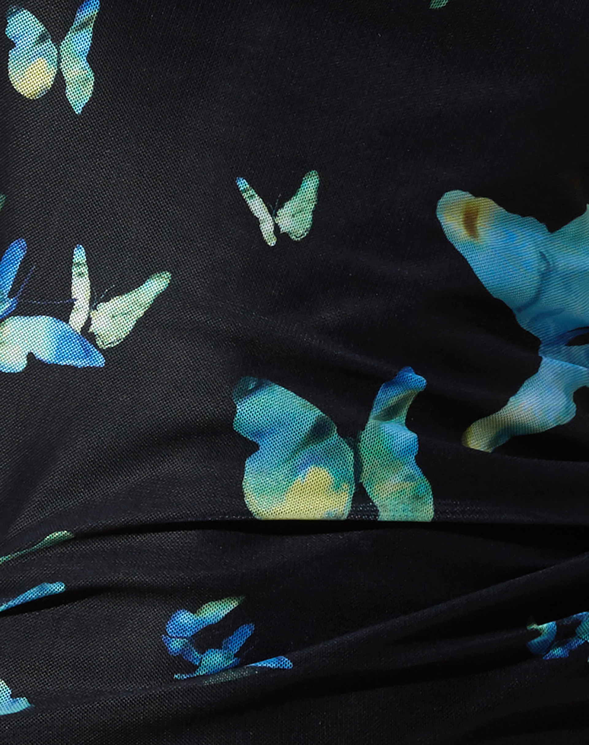 Joan T-Shirt Dress in Butterfly Watercolour Black - Image 7
