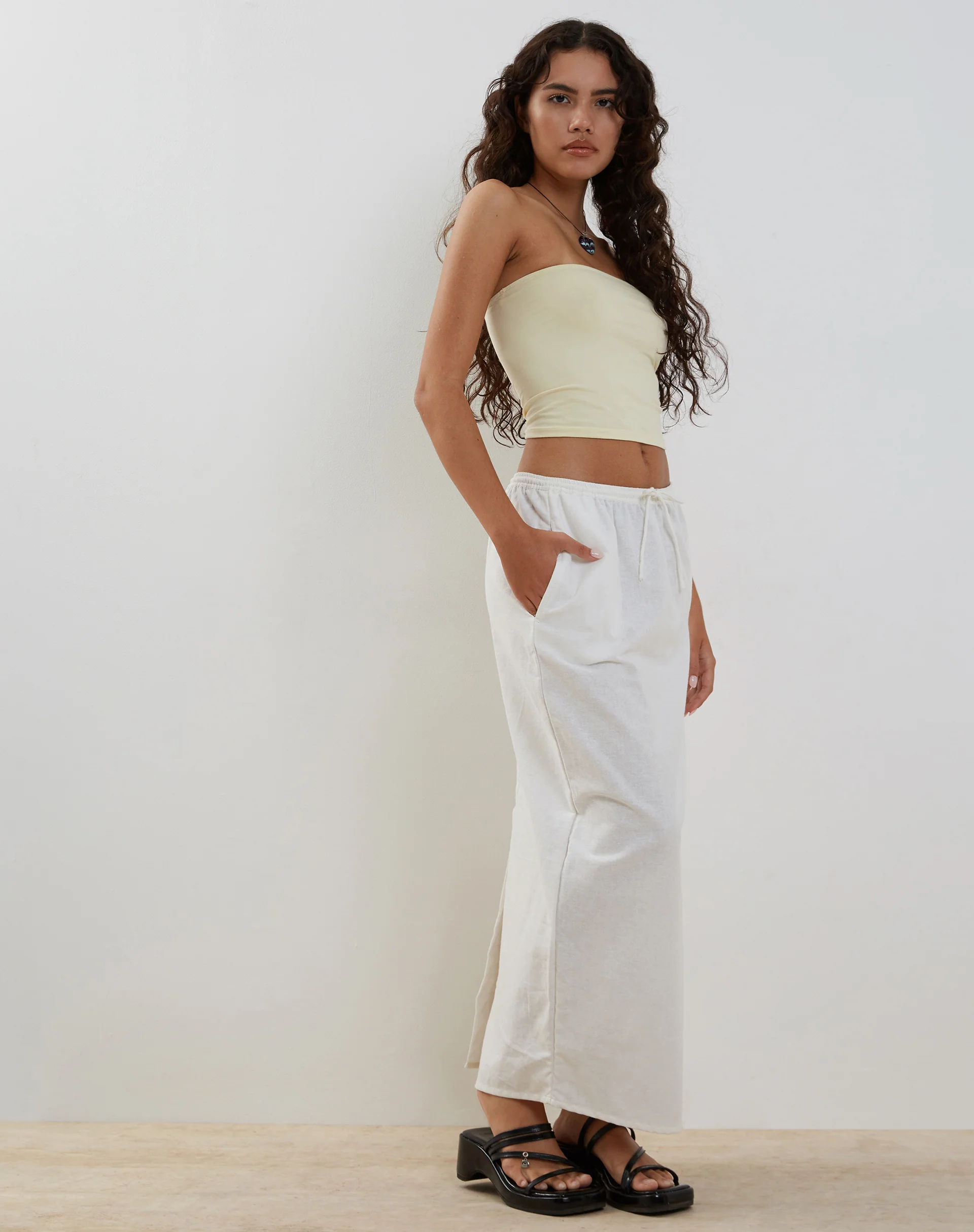 Joelene Maxi Skirt in White - Image 4