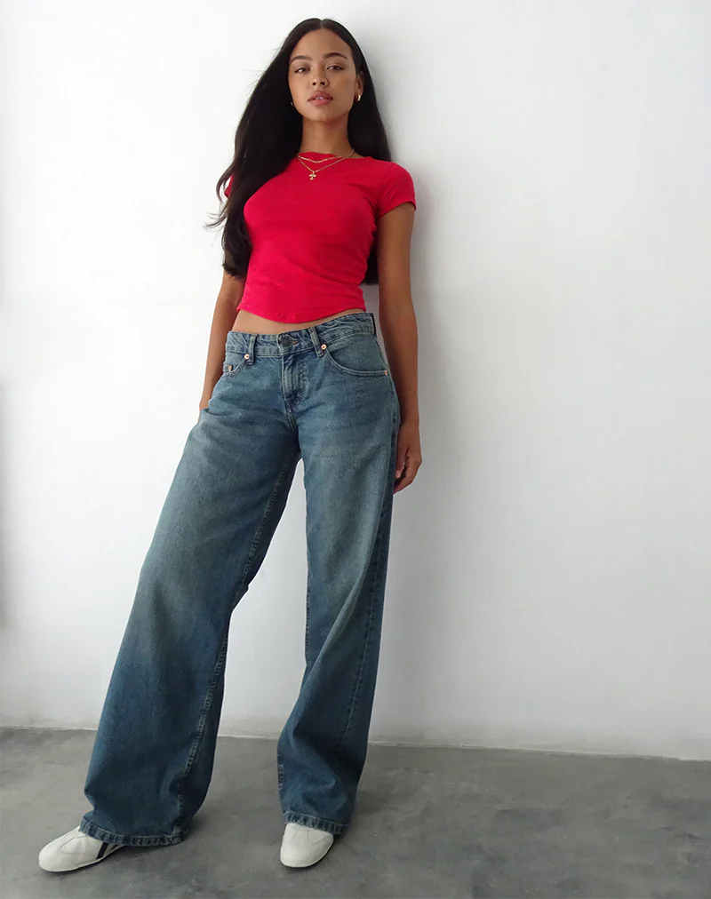 Jojes Jersey Tee in Tango Red - Image 2