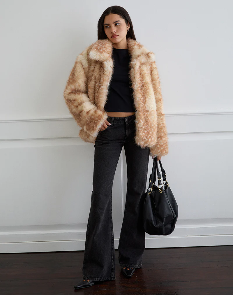 Joji Jacket in Beige Bambi Print - Image 2