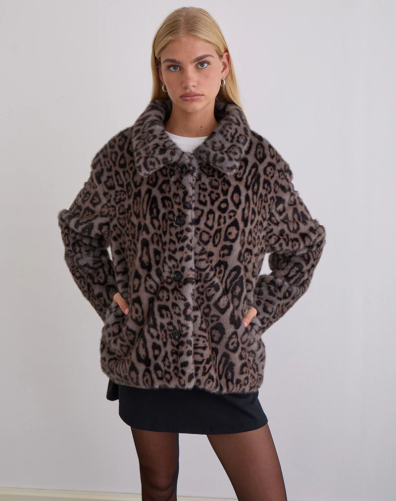 Joji Jacket in Warm Grey Leopard - Image 4