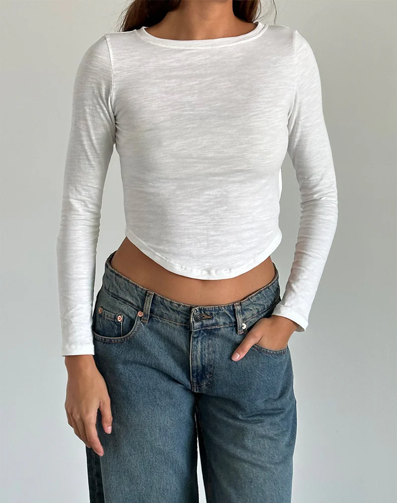 Jojisa Top in Jersey Off White - Image 2