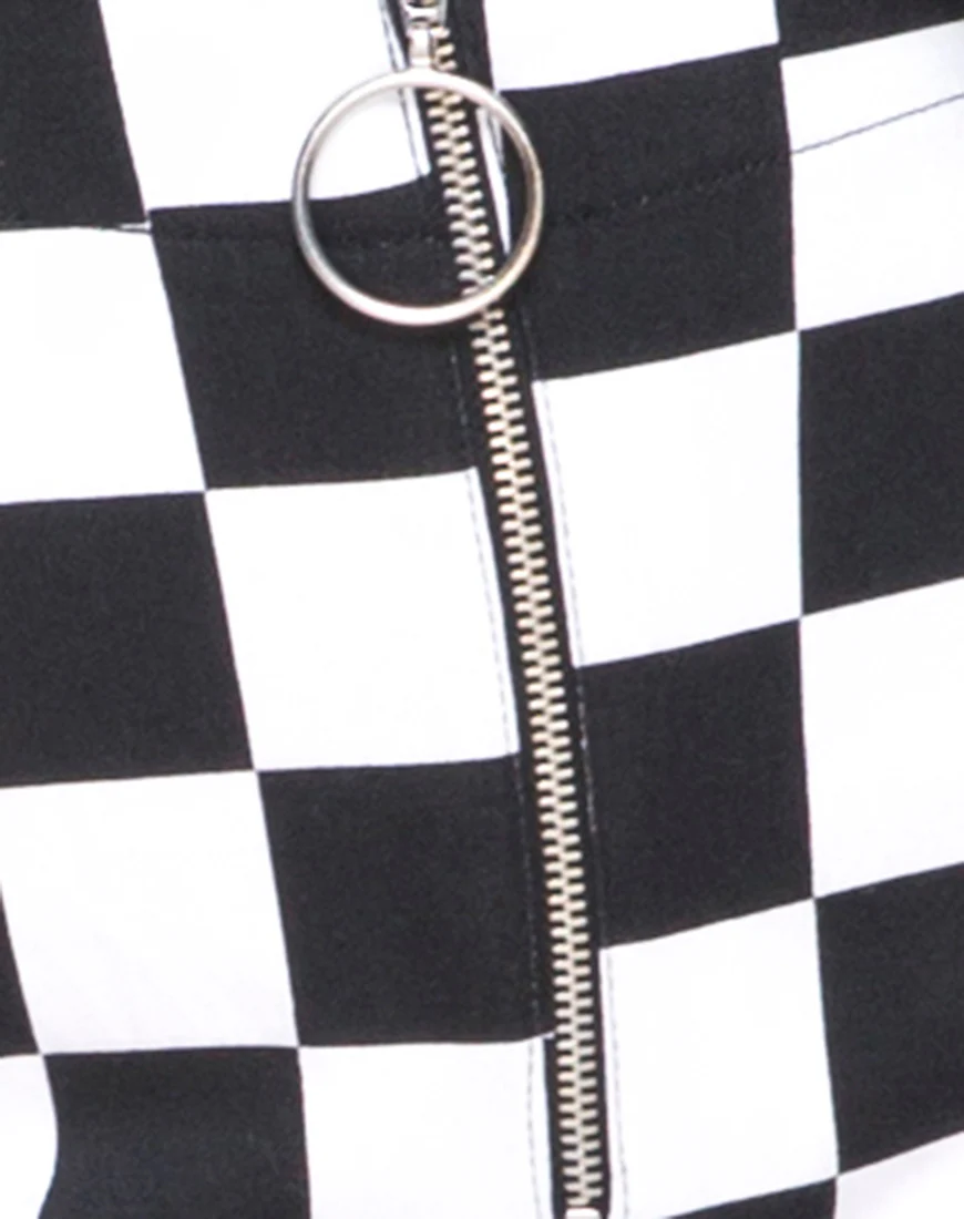 Jolim Trouser in Checker Board Medium B/W - Image 6