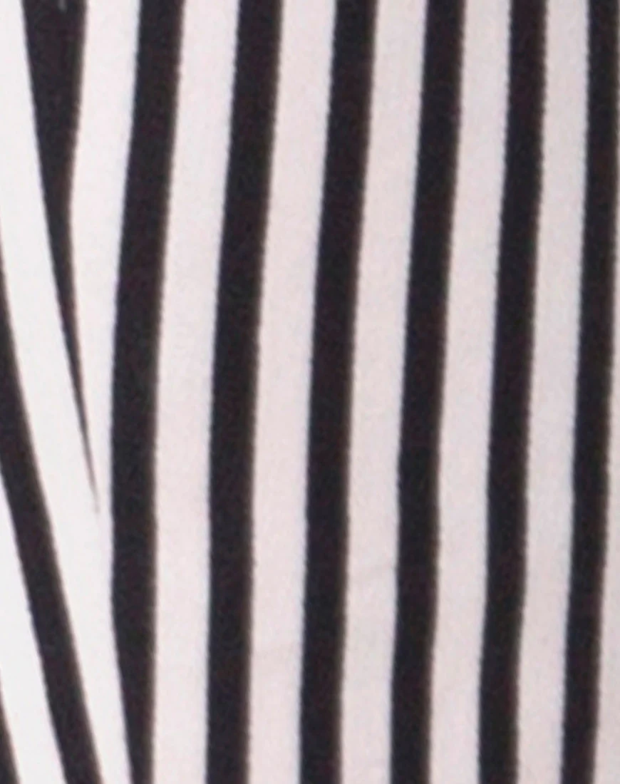 Jolim Trouser in Mini Pinstripe Black and Nude - Image 5